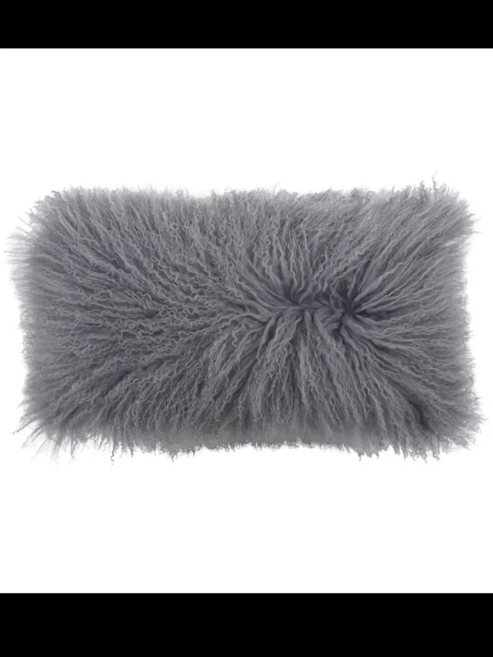 Dark Gray Mongolian Fur Lumber Pillows Set/2